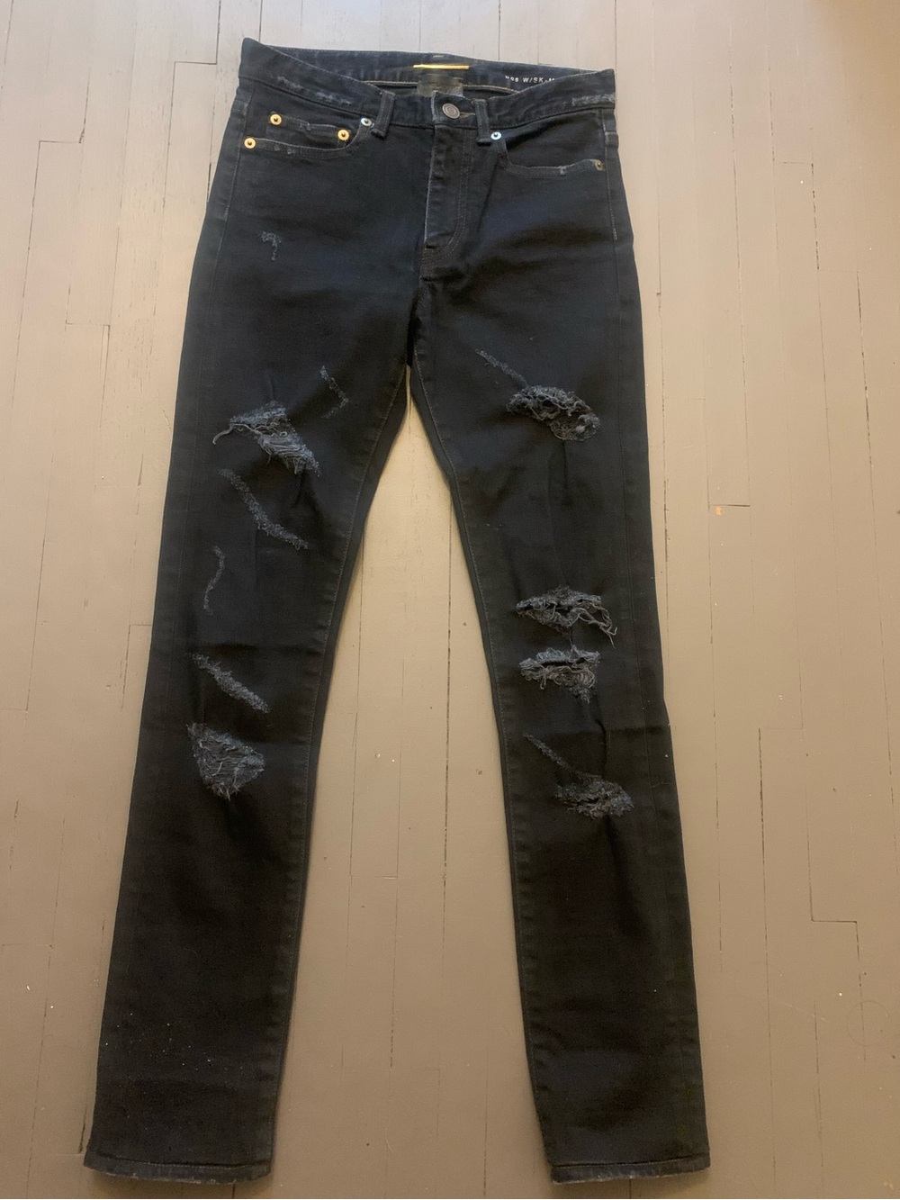 2016 HEDI black Saint Laurent Paris D05 distessed denim AUTHENTIC